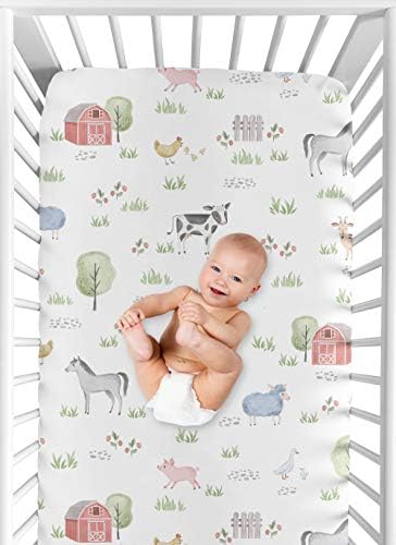 Sweet Jojo Designs Farm Animals Crib Sheet Set 2pc