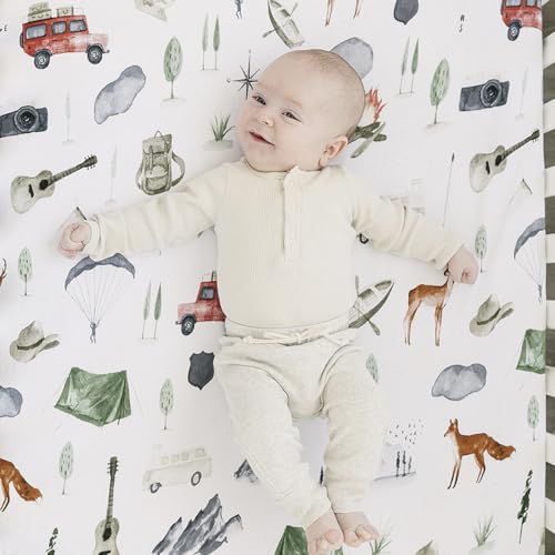 Pobibaby 2 Pack Baby Boy Crib Sheets - Woodland Design