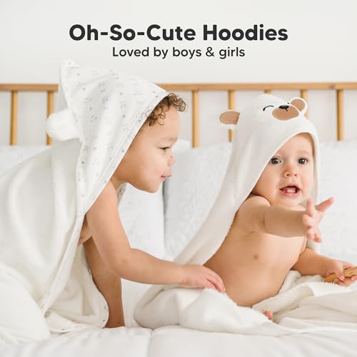 KeaBabies Hooded Towel - Bamboo Viscose Newborn Bath Towel with Hood