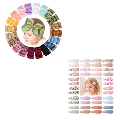 Doboi 20PCS Baby Bows Headbands with Ribbon Bow