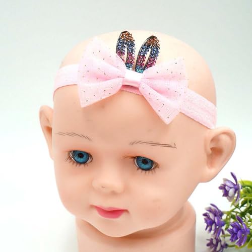 Easter Bunny Bow Headband for Baby Girls Lavender