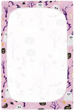 Qilmy Halloween Ghost Crib Sheet Soft Breathable Baby Bedding