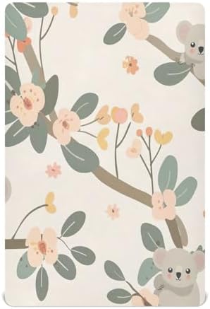 Wajiw Crib Sheets for Girls and BoysSoft Breathable Fitted Sheet28x52In