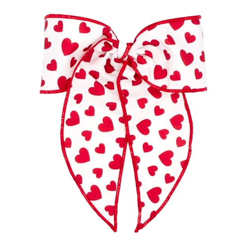 Wee Ones Girls Heart Bowtie with Whimsy Tail Hair Bows on WeeStay Clip