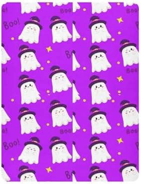 Qilmy Halloween Ghosts Fitted Crib Sheet for Kids Soft and Breathable