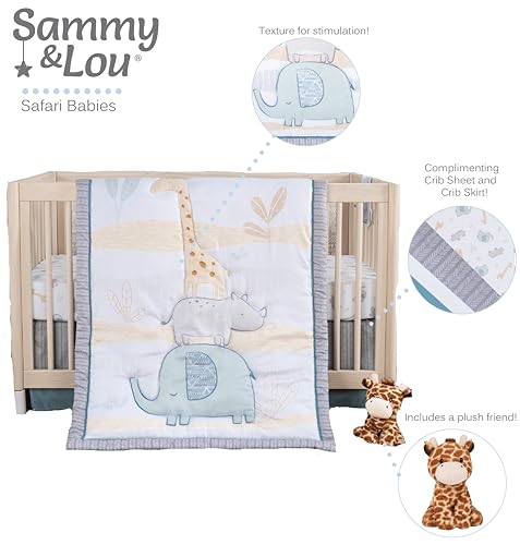 Sammy Lou Safari Babies 4-Piece Crib Bedding Set