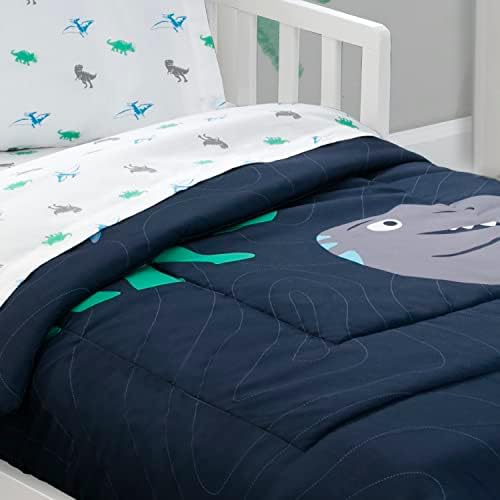 Delta Children Toddler Bedding Set - Jurassic Dinosaur 4 Piece for Boys
