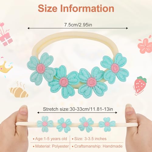 PEUTIER 12pcs Baby Flower Headbands with 12 Designs