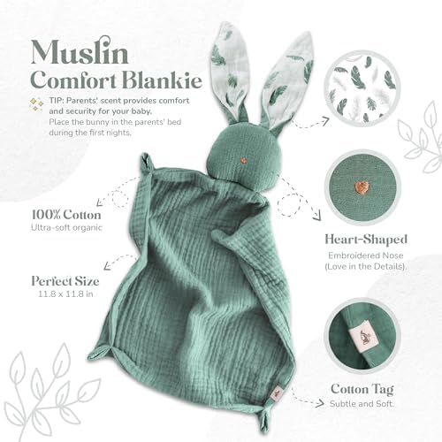 Mikito Organic Cotton Baby Muslin Lovey Bunny