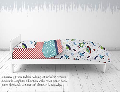 Bacati Space Multicolor Toddler Bedding Set 4 pc