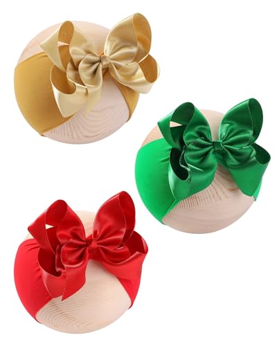 3PCS Baby Bows Christmas Headbands for Baby Girls