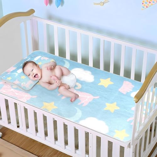 Cute Animal Cooling Baby Mattress Protector 28x52 Reusable
