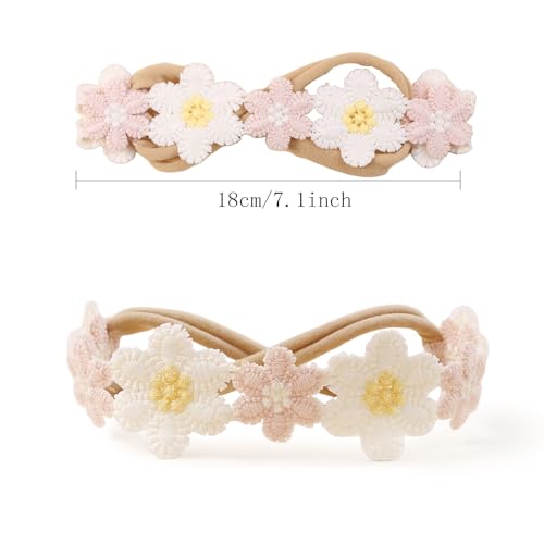 OOSAKU 6pcs Soft Nylon Floral Headbands Set