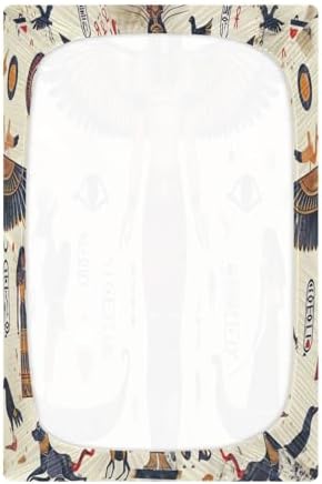 Wajiw Egyptian Figures Crib Sheets Soft Breathable Fitted 28x52In
