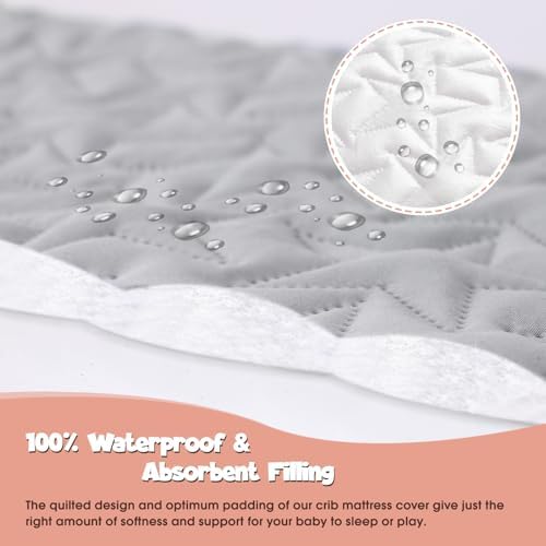 ACRABROS Waterproof Crib Mattress Protector 2-Pack