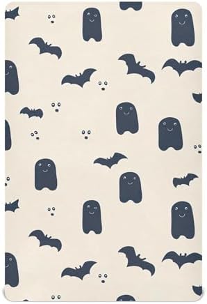 Qilmy Cute Ghosts and Bats Fitted Crib Sheet for Girls and Boys