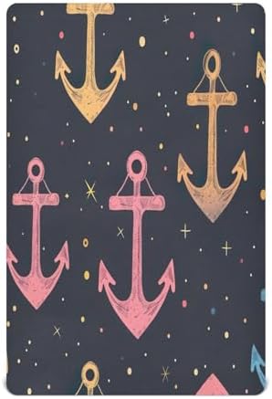 Wajiw Rainbow Anchor Crib Sheet for Standard Size Mattress