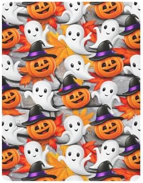 Qilmy Halloween Pumpkins Fitted Crib Sheet for Kids