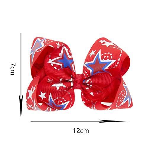 Patriotic Bow Hairpin for Kids Girls - Independence Day Flag Day Accessory