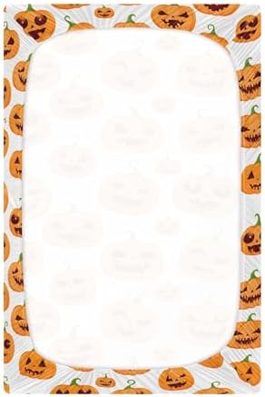 Qilmy Halloween Pumpkins Fitted Crib Sheet for Kids 1