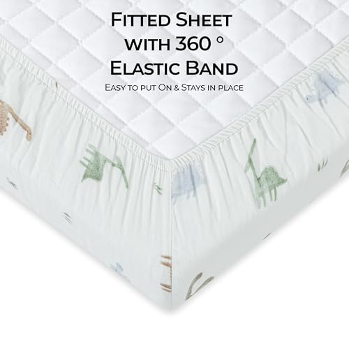 Dreamology 100 Cotton Dino Crib Sheet 28x52