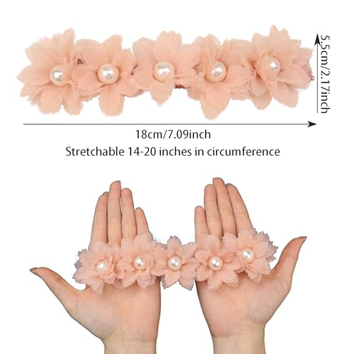 Rannyrena Baby Girls Soft Elastic Pearl Headband