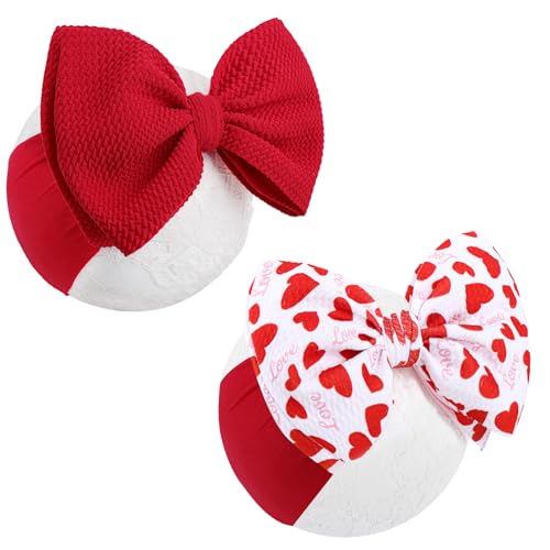 Lanmerry Valentines Baby Bow Headbands 2Pcs 1