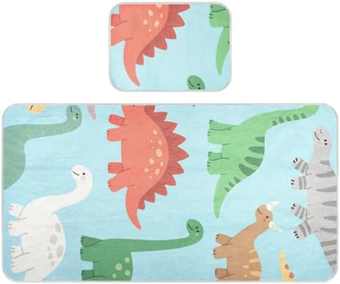 Blue Dinosaur Cooling Baby Waterproof Crib Mattress Pad