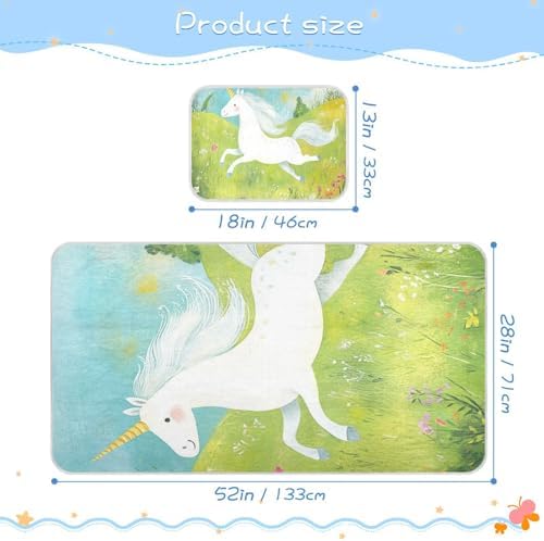 Unicorns Meadow Cooling Mattress Pad for Baby and Toddler