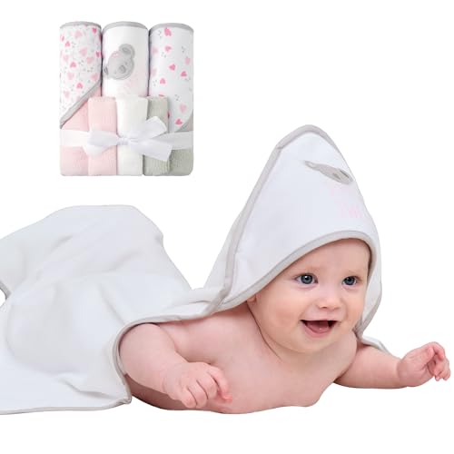 Viviland 6-Pack Hooded Baby Towels Set with Washcloths 1