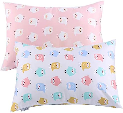 UOMNY Kids Pink White Owl Pillowcases 2 Pack