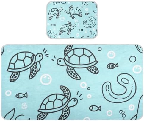 Blue Ocean Turtle Cooling Baby Mattress Pad 28x52