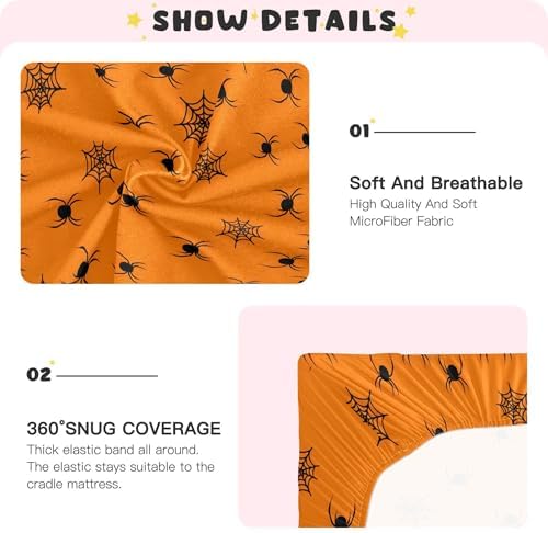 Qilmy Halloween Fitted Crib Sheet for Baby Sleep and Play