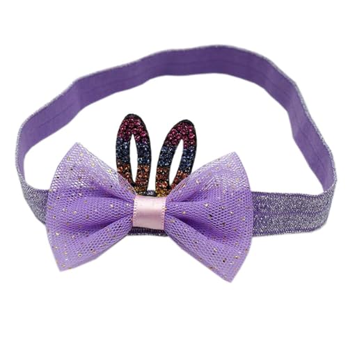 Easter Bunny Bow Headband for Baby Girls Lavender