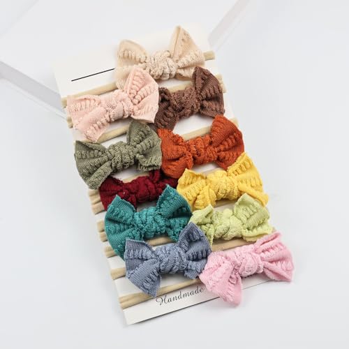 Esumun Baby Girl Knitting Hair Bow Headband 12Pcs