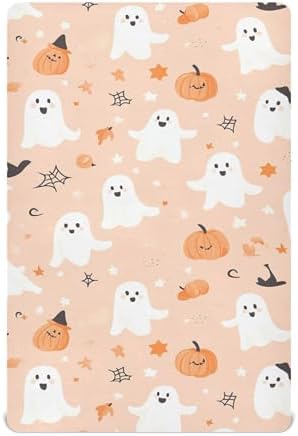 Qilmy Ghosts and Witches Hats Crib Sheet for Babies