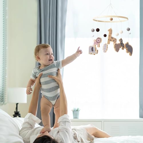 NICEMER Wild Animal Baby Mobile for Crib