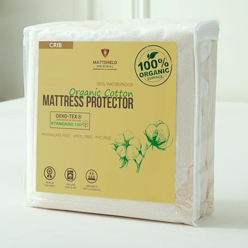 Deluxe Organic Waterproof Crib Mattress Pad for Baby and Toddler Beds