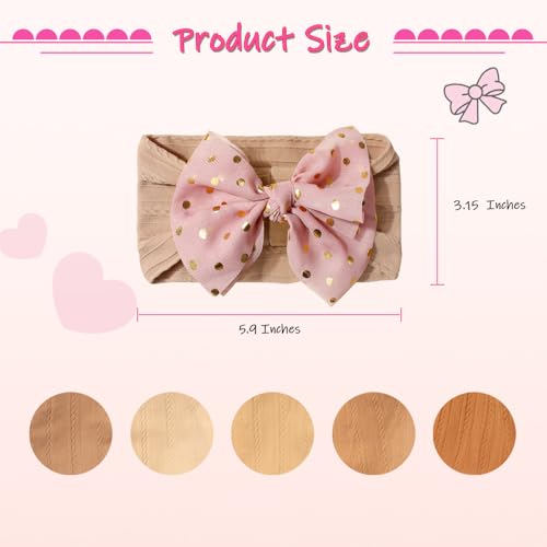 5 Pcs Colorful Baby Chiffon Bow Headbands