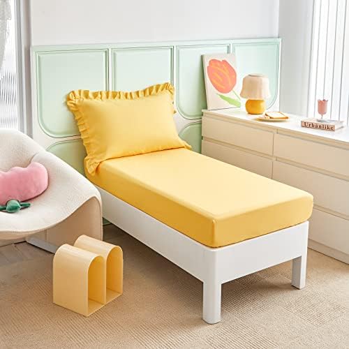 UOZZI BEDDING 4-Piece Yellow Toddler Bedding Set