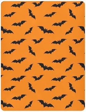 Qilmy Halloween Bats Fitted Crib Sheet Soft Breathable Baby Bedding