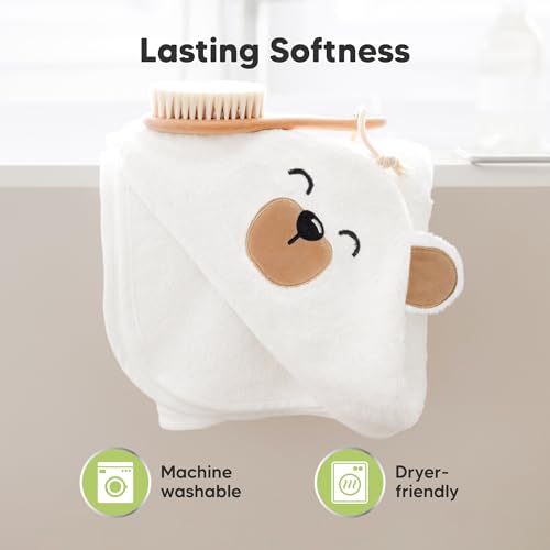 KeaBabies Hooded Towel - Bamboo Viscose Newborn Bath Towel with Hood