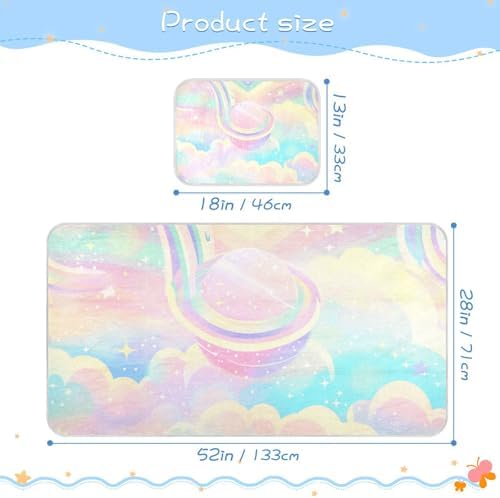 Cooling Pastel Rainbow Crib Mattress Pad 28x52