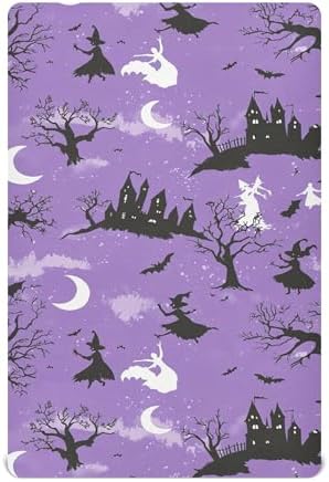 Qilmy Flying Witches Crib Sheet for Baby Soft and Breathable