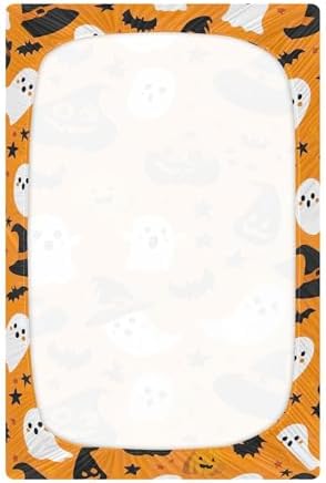 Qilmy Cute Ghost Witch Fitted Crib Sheet for Baby