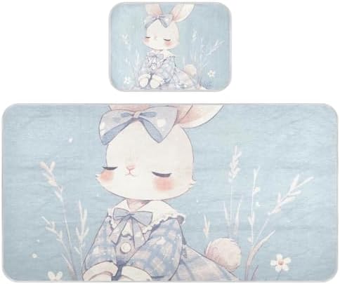Blue Pastel Cooling Baby Mattress Pad Cover 28x52