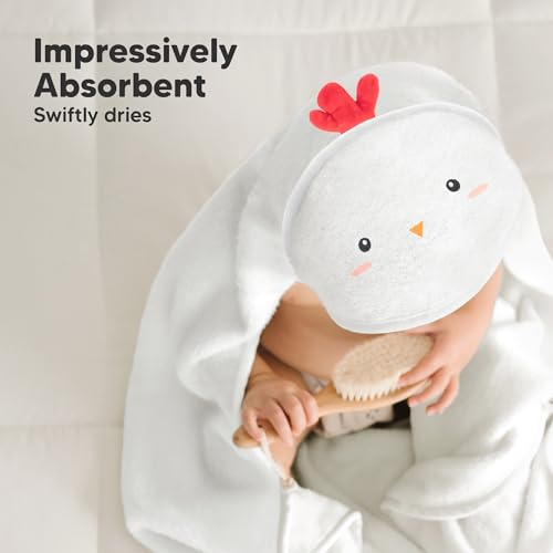 KeaBabies Hooded Towel - Bamboo Viscose Newborn Bath Towel with Hood