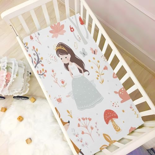 Wajiw Cute Princesses Crib Sheets for Girls and Boys
