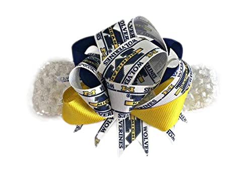 Michigan Baby Girl Boutique Bow Crocheted Headband