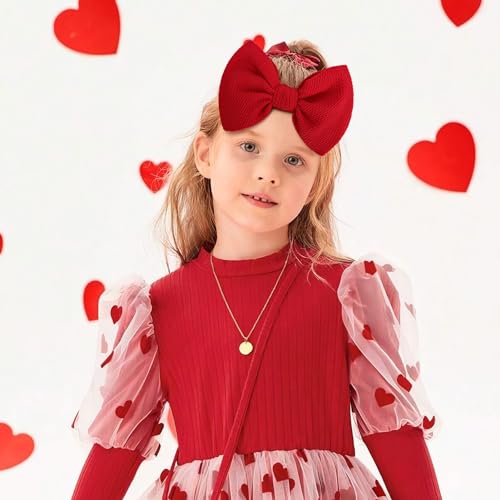 Lanmerry Valentines Baby Bow Headbands 2Pcs 1
